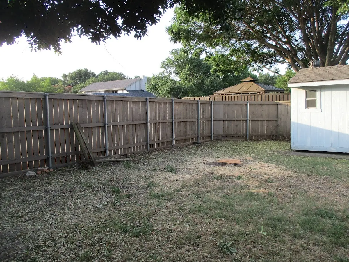 Cleared yard after professional tree removal in Huntley